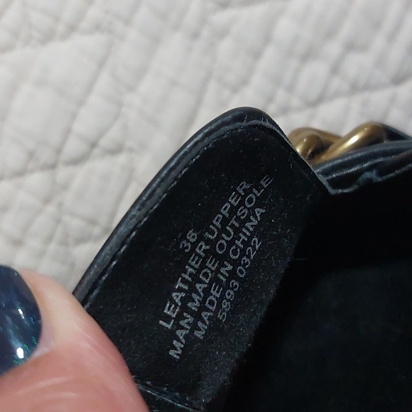 Kurt Geiger Black Mules with Gold Chain Accent - Picture 8 of 8